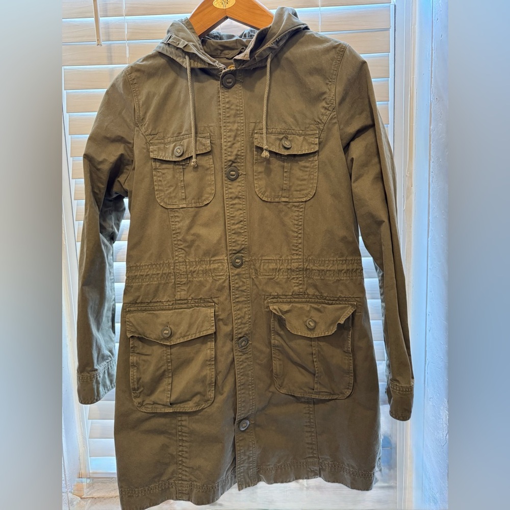 Lucky Brand Olive Green Hooded Parka Jacket